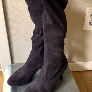 Knee high suede boots